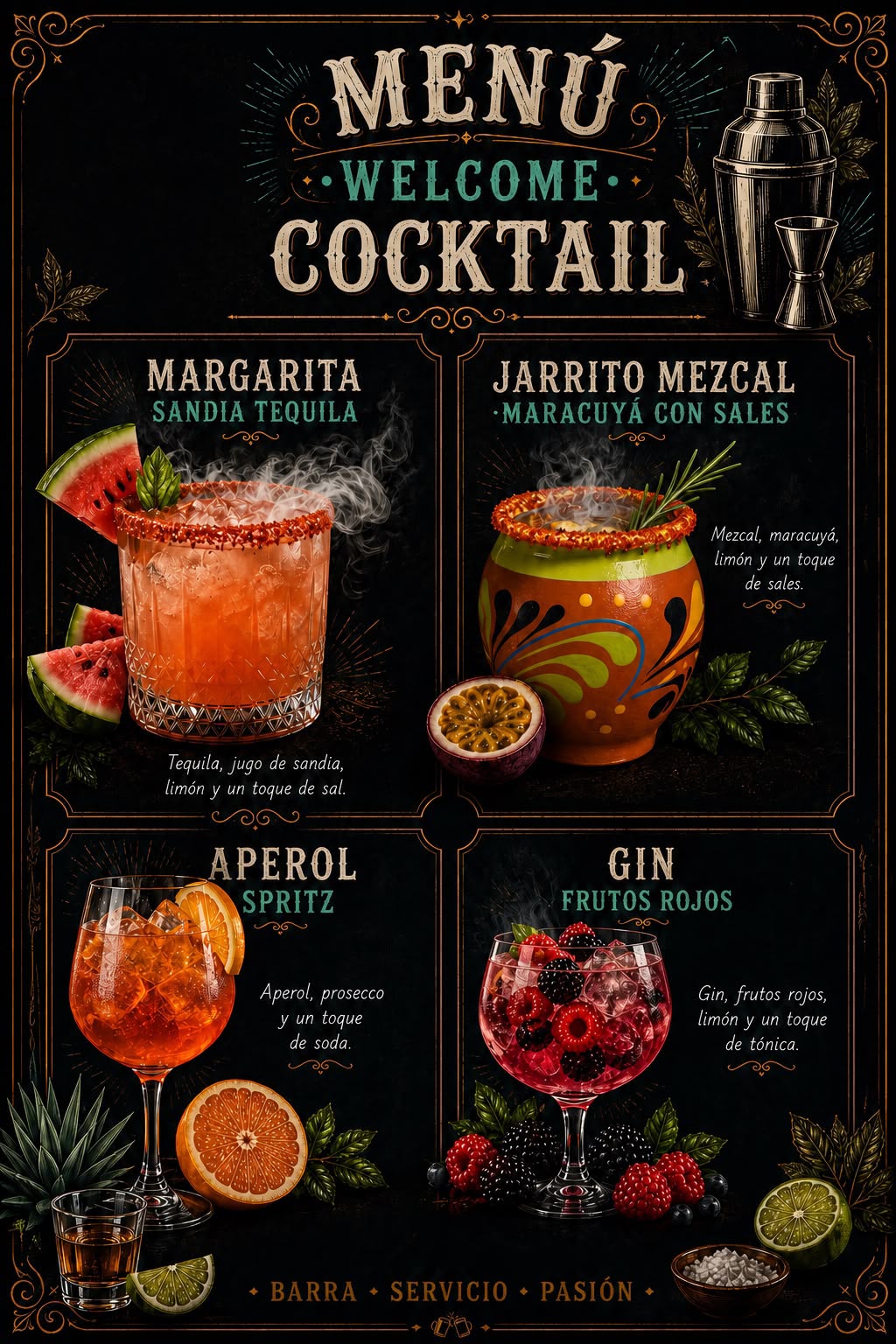 Montaje de barra y menú